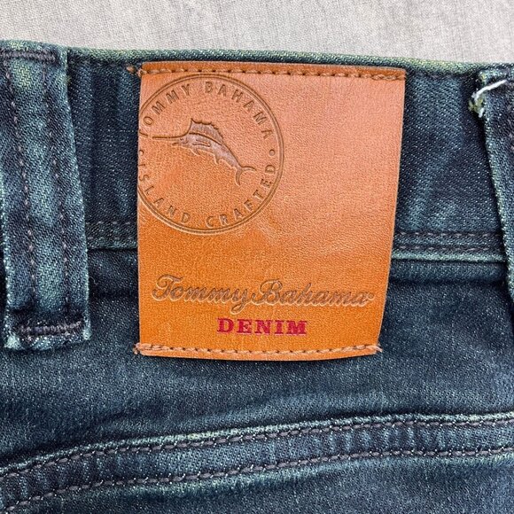 Tommy Bahama Jeans Men 44Wx32L Blue Swordfish Bootcut‎ Stretch Tencel Denim - Picture 14 of 15